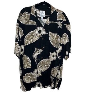 Guy Harvey Black Hawaiian Marlin Button Shirt Men's Size 2X